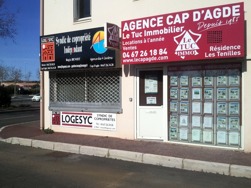 Agence Cap d'Agde Le Tuc Immobilier la vitrine en 2013