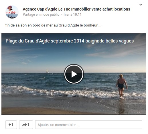 video le soir vers 19 h plage du Grau d Agde bains dans la mer avec de belles vagues